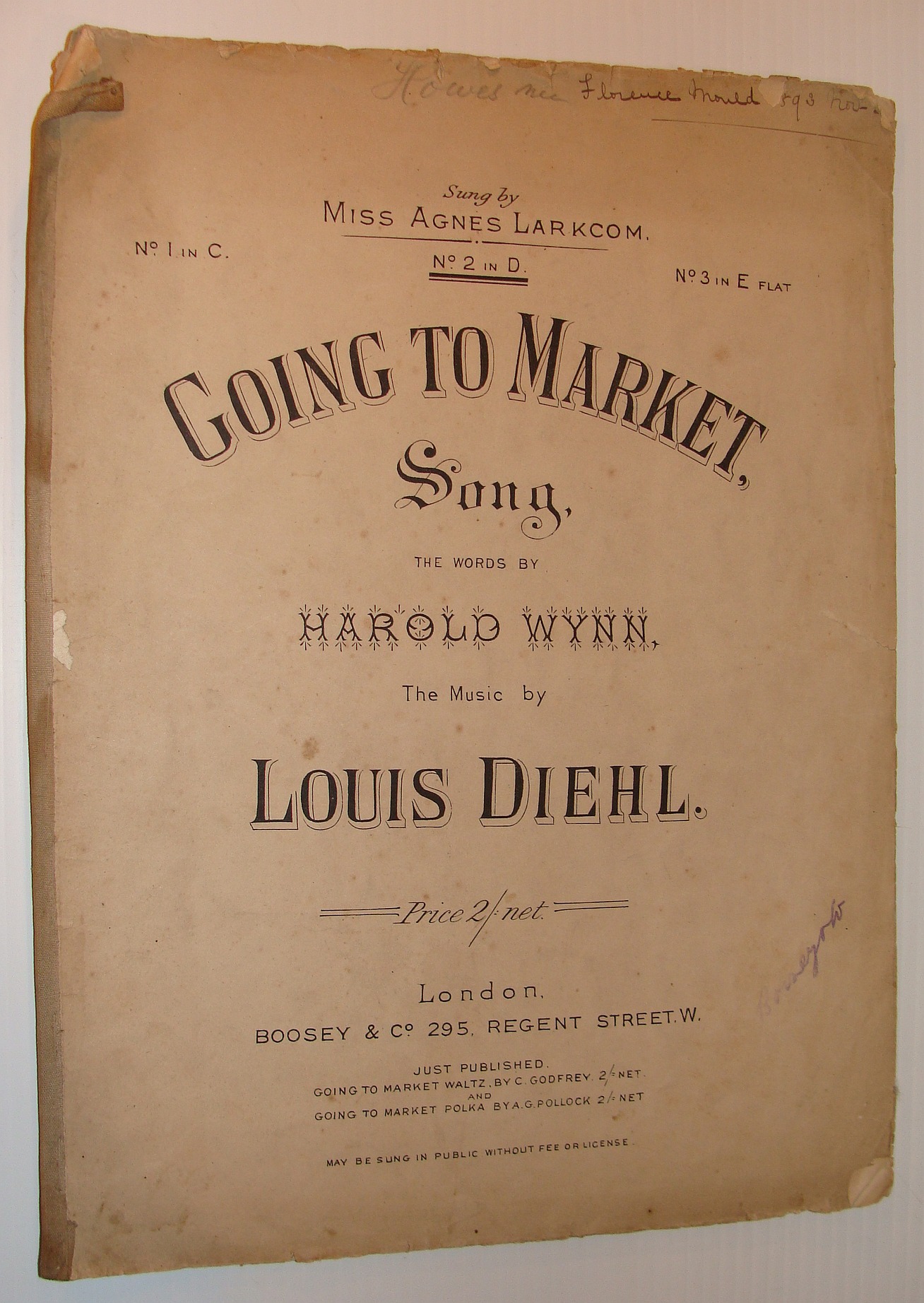 Image for Going to Market: Sheet Music for Piano and Voice