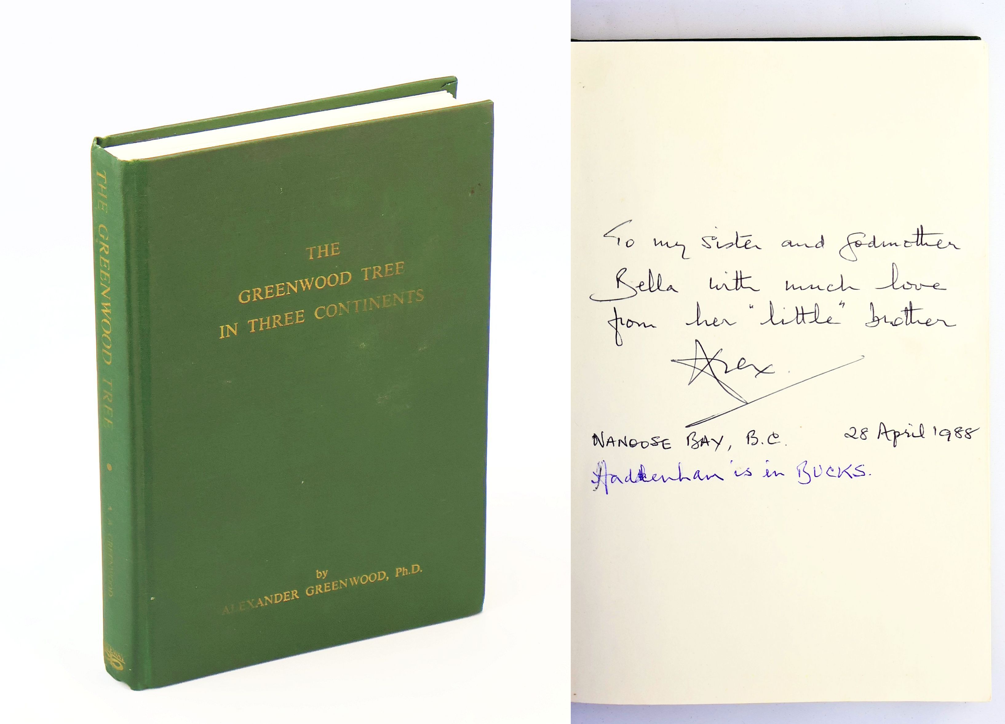 The Greenwood Tree in Three Continents, or a fertile family of five centuries, 1487-1987 [Greenwood Familiy Genealogy]