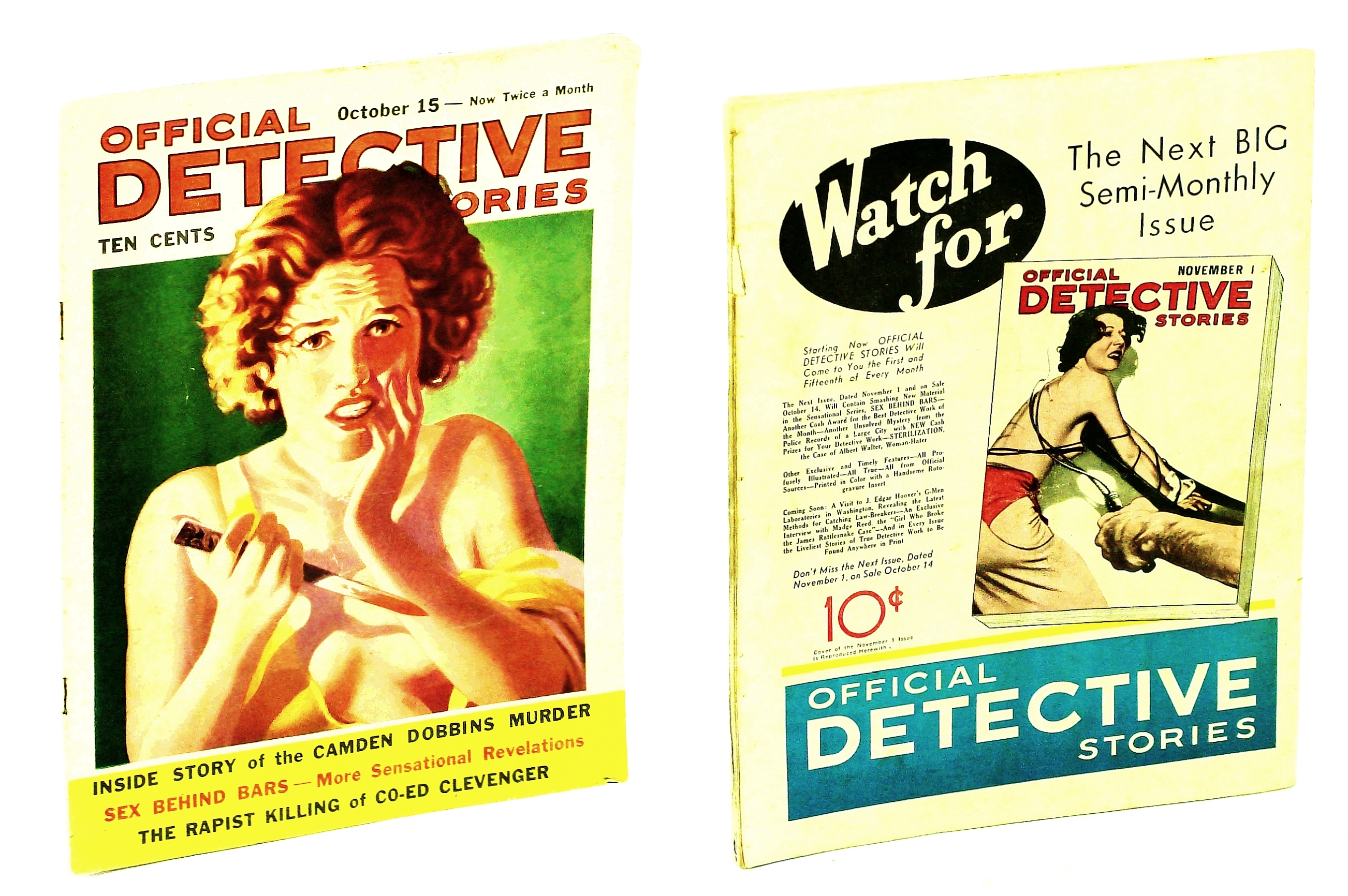 Image for Official Detective Stories Magazine, October 15, 1936, Vol. II, No. 11 - The Camden Dobbins Murder / Sex Behind Bars