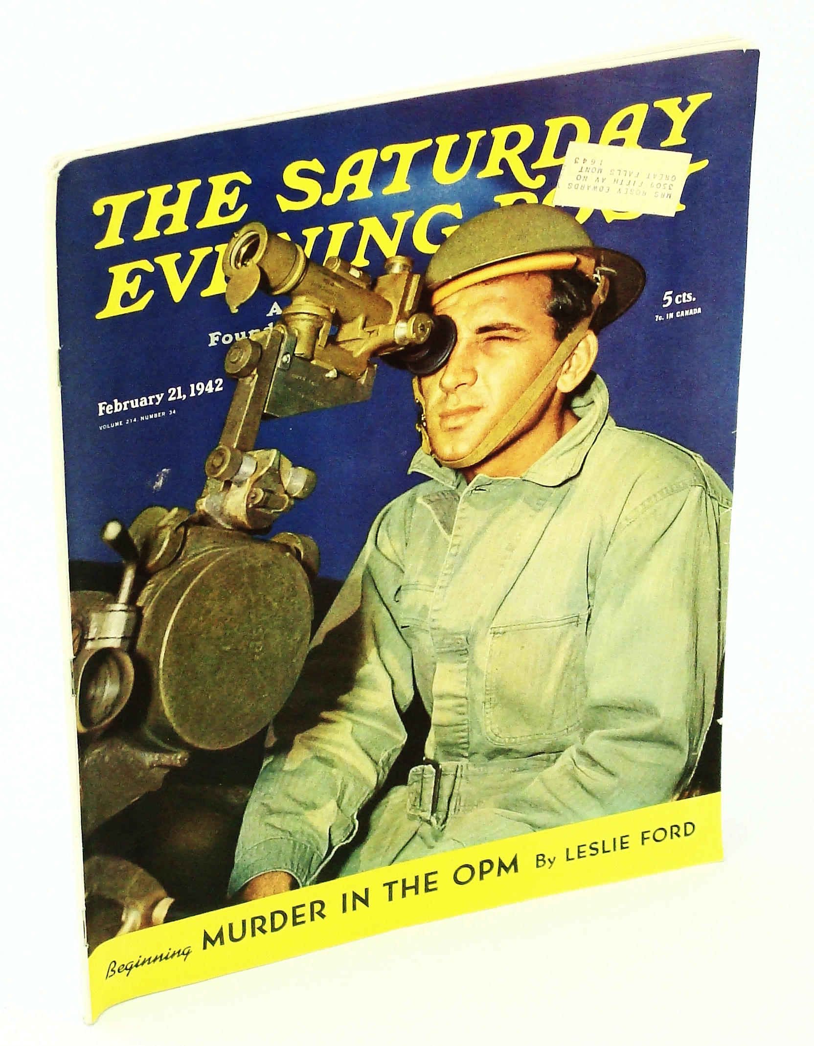 Image for Saturday Evening Post Magazine, February [Feb.] 21, 1942: What Made Lefty Grove One of the Greatest of Them All Volume 214, Number 34