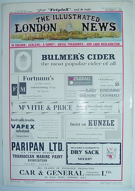 Image for The Illustrated London News - October 31, 1959