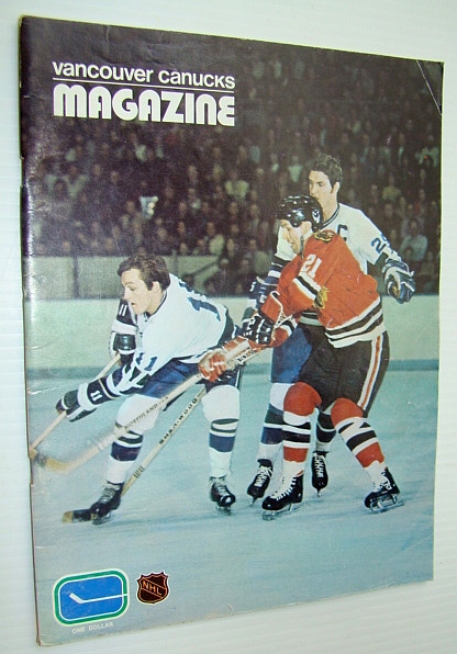 Image for Vancouver Canucks Hockey Magazine, October 17, 1972, Vol 3 No. 5 - Great Colour Cover Photo of Wayne Maki and Orland Kurtenbach Battling Stan Mikita
