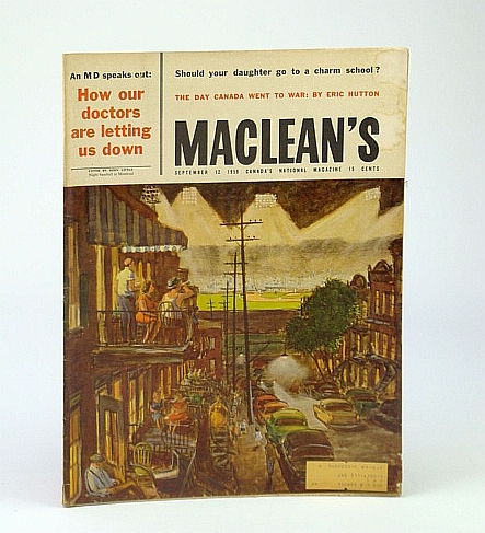 Image for Maclean's - Canada's National Magazine, September (Sept.) 12, 1959 - Leon Trotsky's Murderer / Vancouver's King Edward High School / The Day Canada Went to War / TV Writers Frank Peppiatt and John Aylesworth