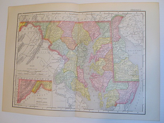 Image for 1901 Colour Map of the States of Maryland and Delaware and Vicinity