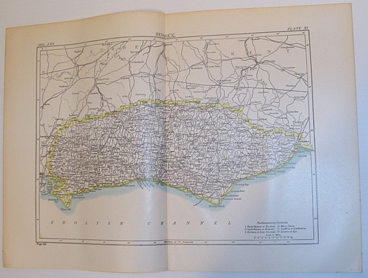 Image for Map of Sussex, England - Circa 1902