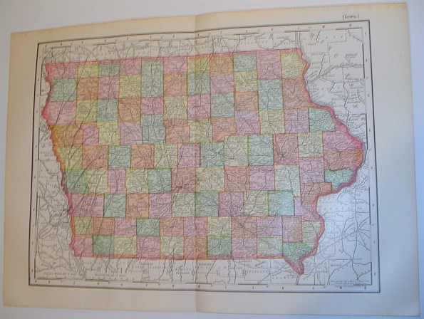 Image for Rand McNally's 1901 Colour Map of the State of Iowa