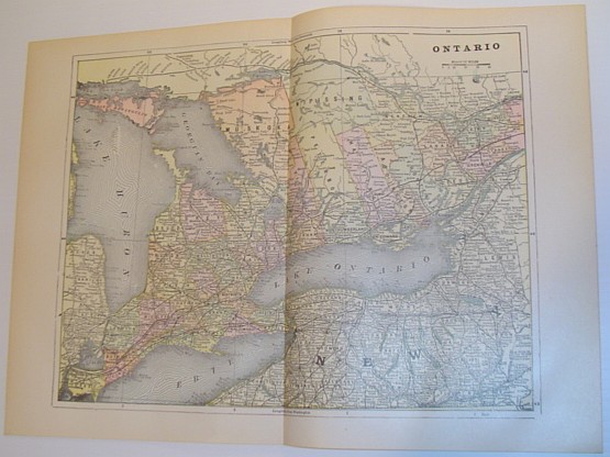 Image for Colour Map of the Province of Ontario, Canada - Circa 1902