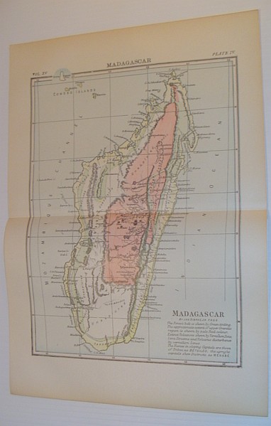 Image for Colour Map of Madagascar - Unexplored Territories Indicated: Circa 1902
