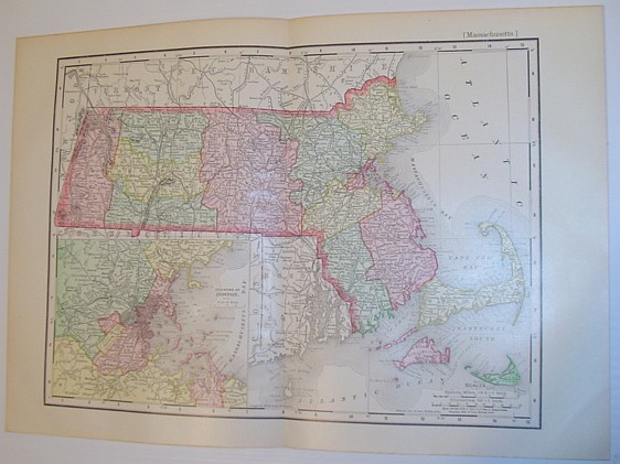 Image for Rand McNally & Co.'s 1901 Colour State Map of Massachusetts