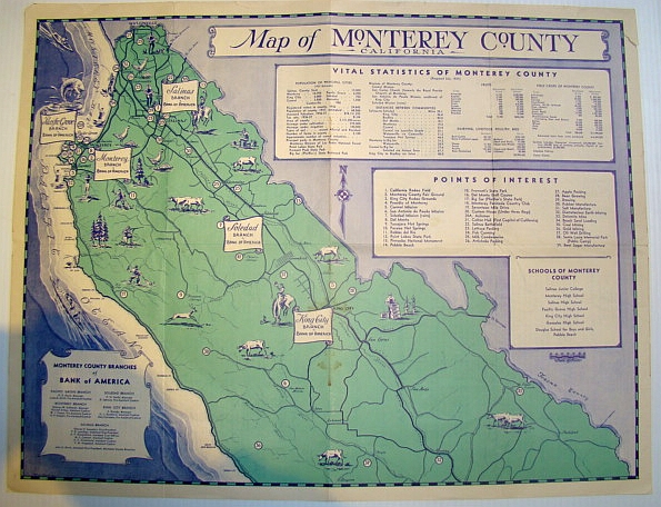 Image for Map of Monterey County, California Circa 1937