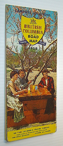 Image for British Columbia 1959 Road Map/Travel Guide with Campsite Locations