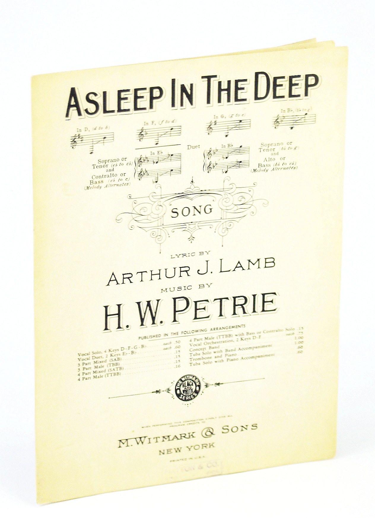 Image for Asleep In The Deep (Sheet Music)