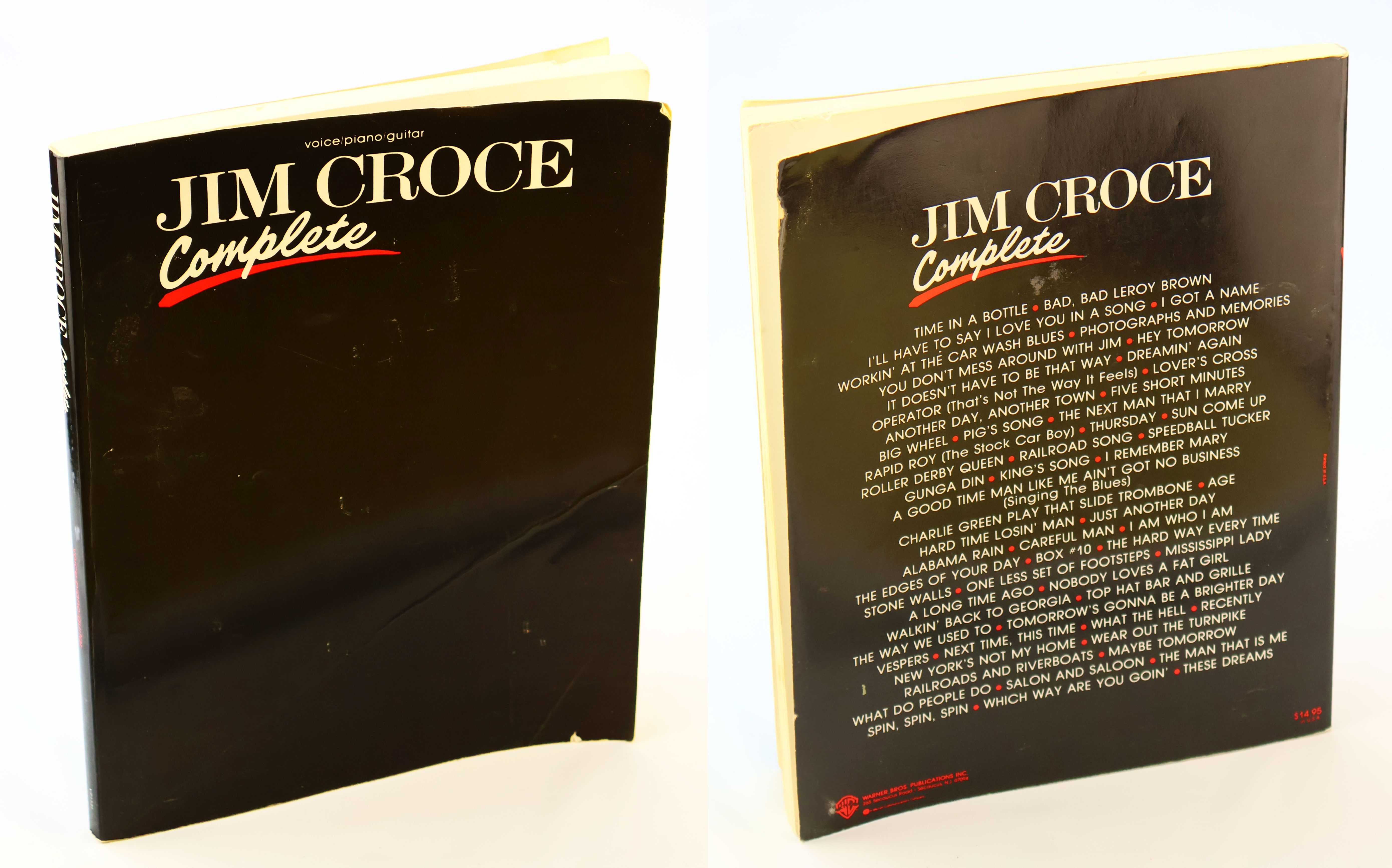 Jim Croce Complete - Songbook With Piano Sheet Music, Lyrics and Guitar Chords Piano/Vocal/Chords