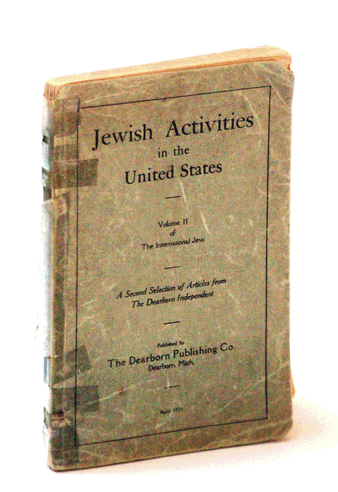 Image for Jewish Activities in the United States: Volume II (2/Two) of The International Jew