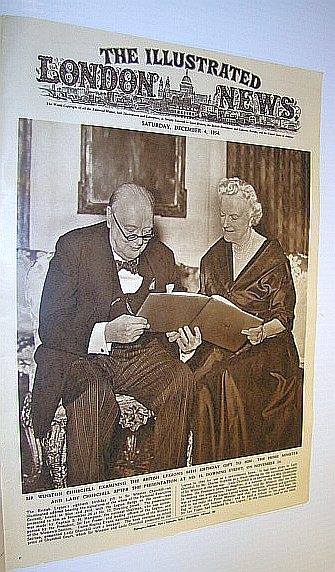 Image for The Illustrated London News (ILN) Magazine, December 4, 1954 - Cover Photo of Sir Winston and Lady Churchill