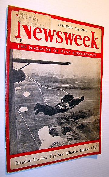 Image for Newsweek - The Magazine of News Significance: February 10, 1941 - Cover Photo of Nazi Paratroopers in Flight