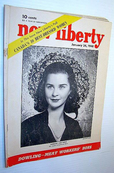 Image for New Liberty Magazine, January 24 1948 - Barbara Ann Scott Cover Photo / Canada's Ten Best-Dressed Women