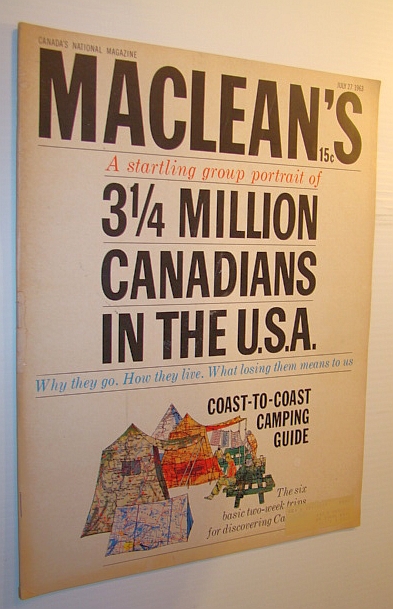 Image for Maclean's Magazine, July 27, 1963 - OVER 3 MILLION CANADIANS IN THE USA