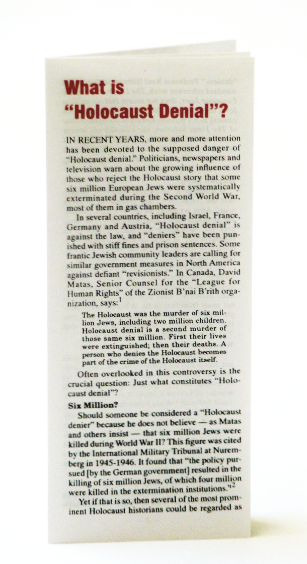 Image for What is "Holocaust Denial"?
