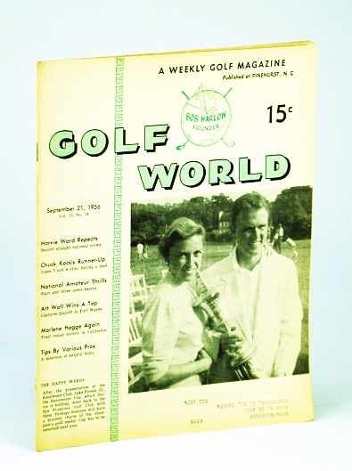 Image for Golf World - A Weekly Golf Magazine, 21 September (Sept.), 1956, Vol. 10, No. 16 - Cover Photo of Mr. And Mrs. Edward Harvie Ward Jr.