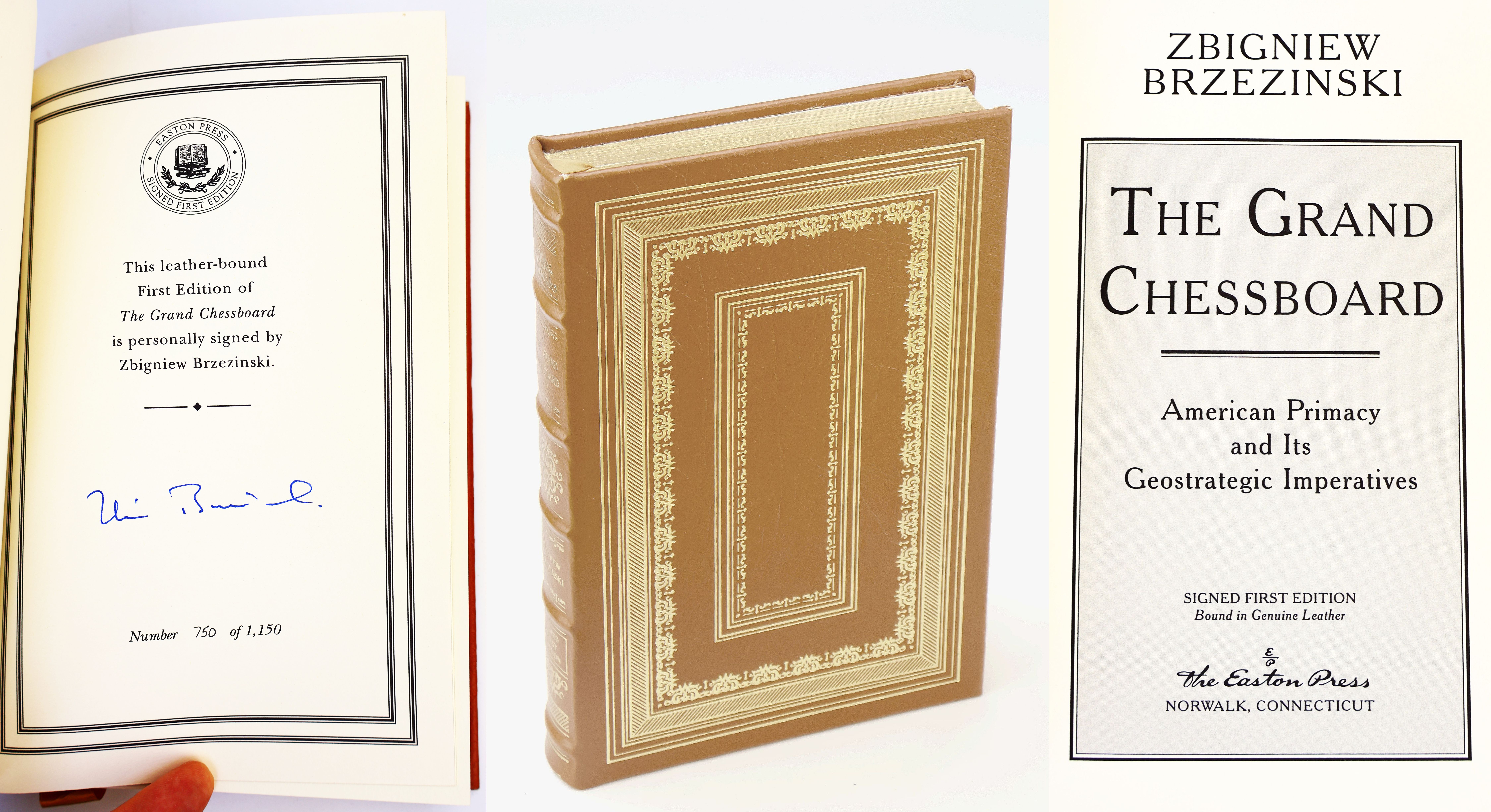 The Grand Chessboard - American Primacy and Its Geostrategic Imperatives - Signed and Numbered Leatherbound First Edition