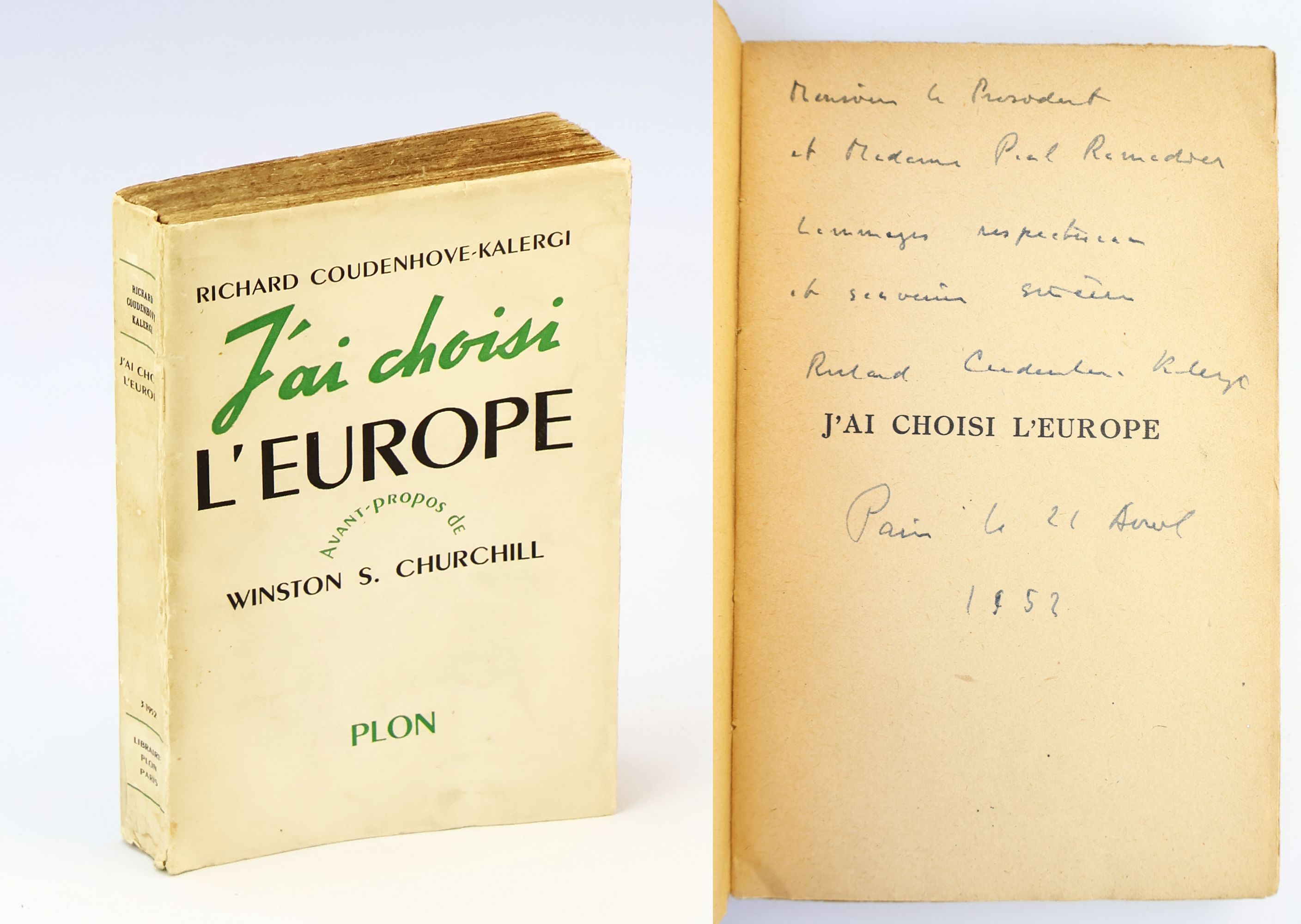 J'ai choisi L'Europe - Inscribed to French Prime Minister Paul Ramadier