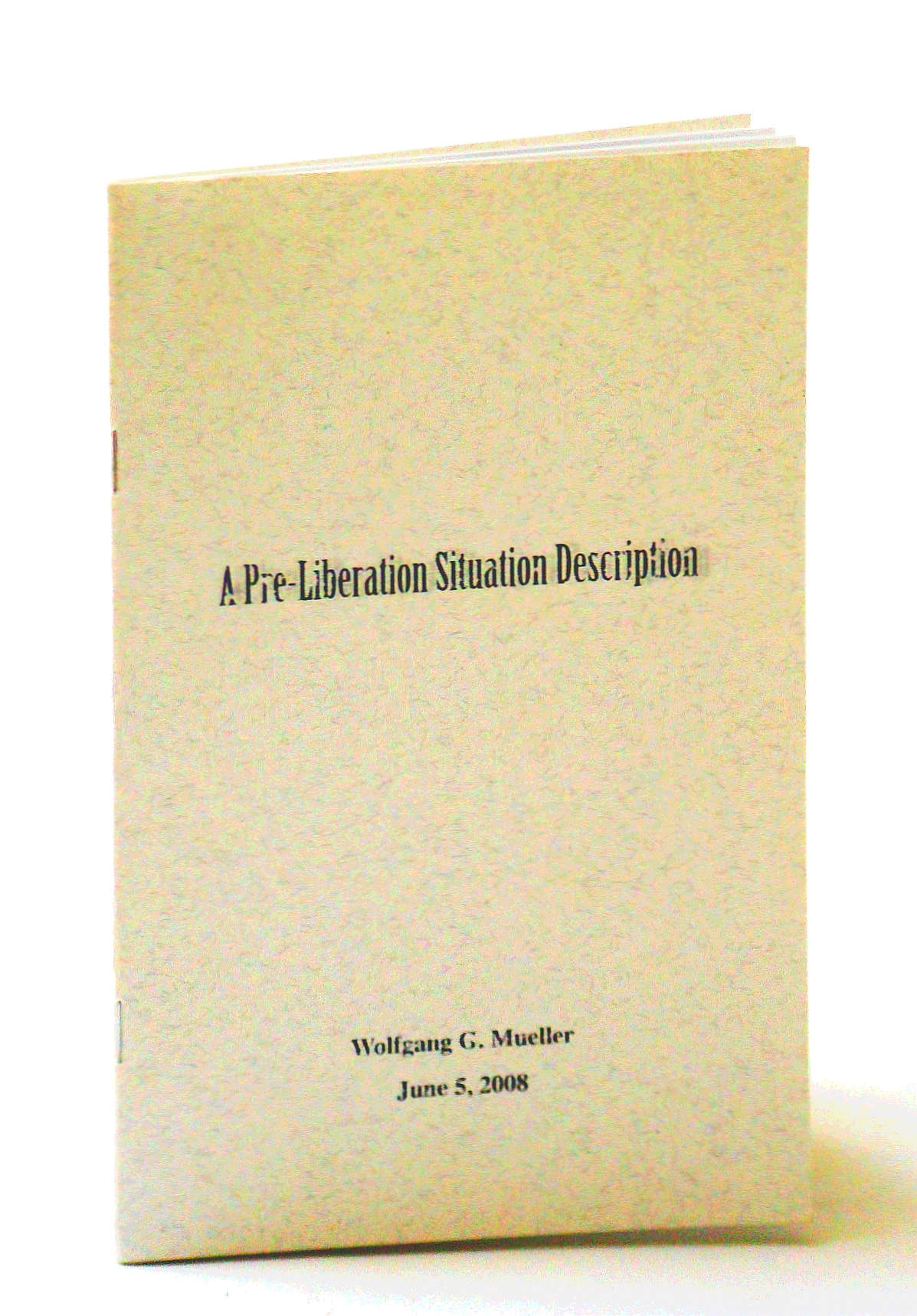 Image for A Pre-Liberation Situation Description