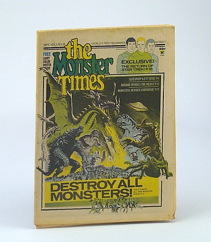 Image for The Monster Times - The World's First Newspaper of Horror, Sci-Fi and Fantasy, Volume 1, No. 26 - September (Sept.) 1973 - Destroy All Monsters!