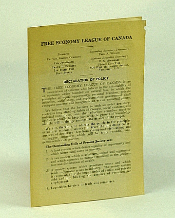 Image for Free Economy League of Canada Informational Leaflet