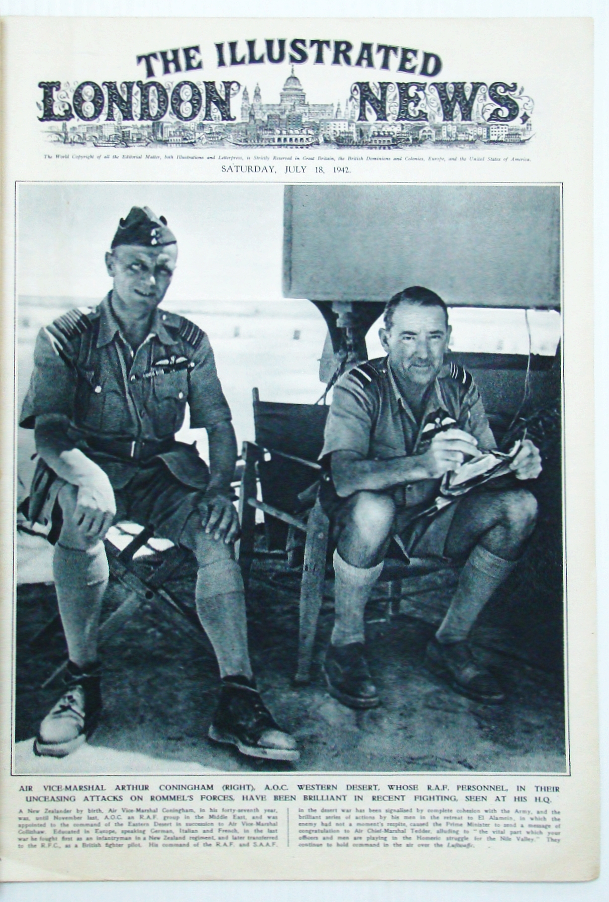 Image for The Illustrated London News, July 18, 1942 - Air Vice-Marshal Arthur Coningham (cover photo) / The Russian Front / Renault Factory Destruction