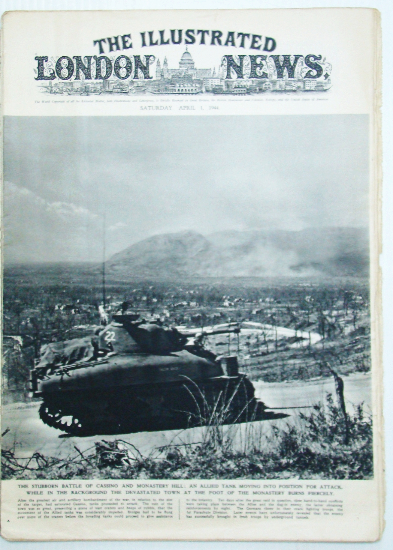 Image for The Illustrated London News (ILN), April (Apr.) 1, 1944 - The Battle of Cassino / The Battle of Berlin