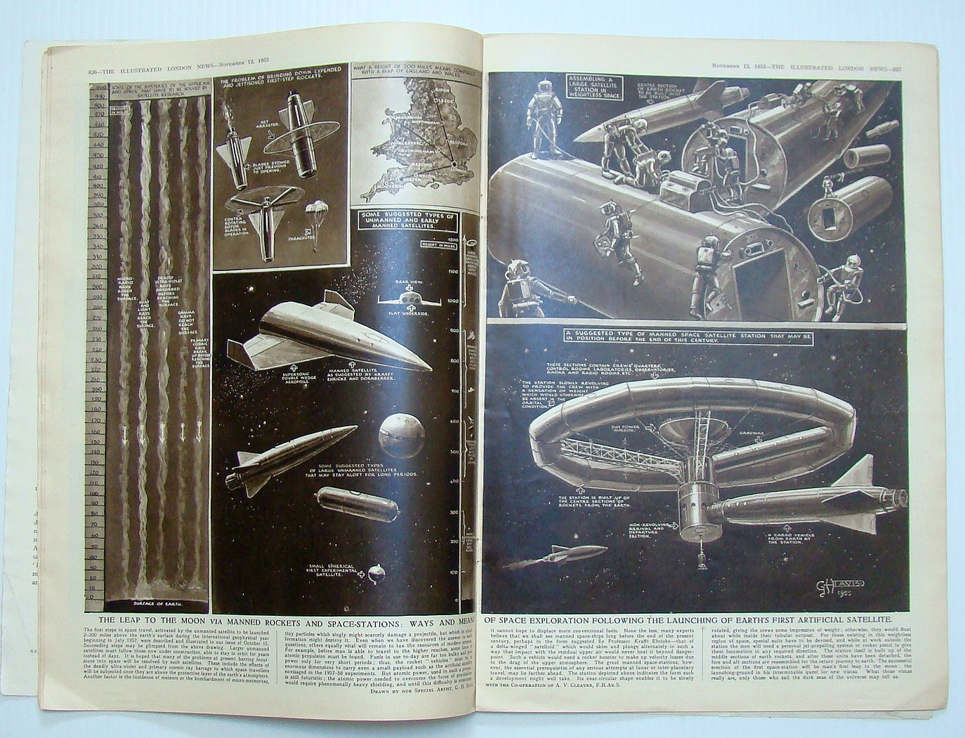 Image for The Illustrated London News (ILN), November (Nov.) 12, 1955: Sabha Battle / Space Station Art; / New Florida Bridges