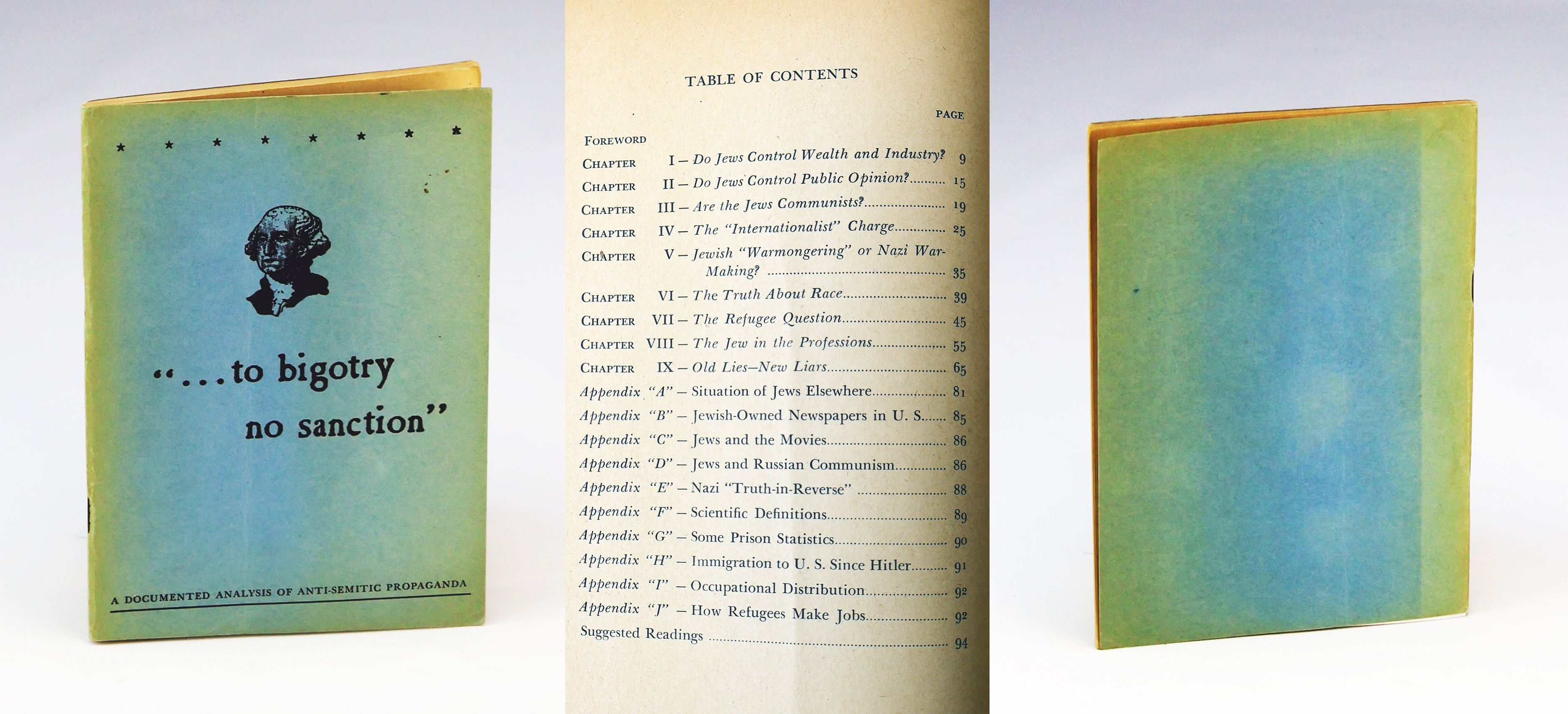 To Bigotry No Sanction - A Documented Analysis of Anti-Semitic Propaganda