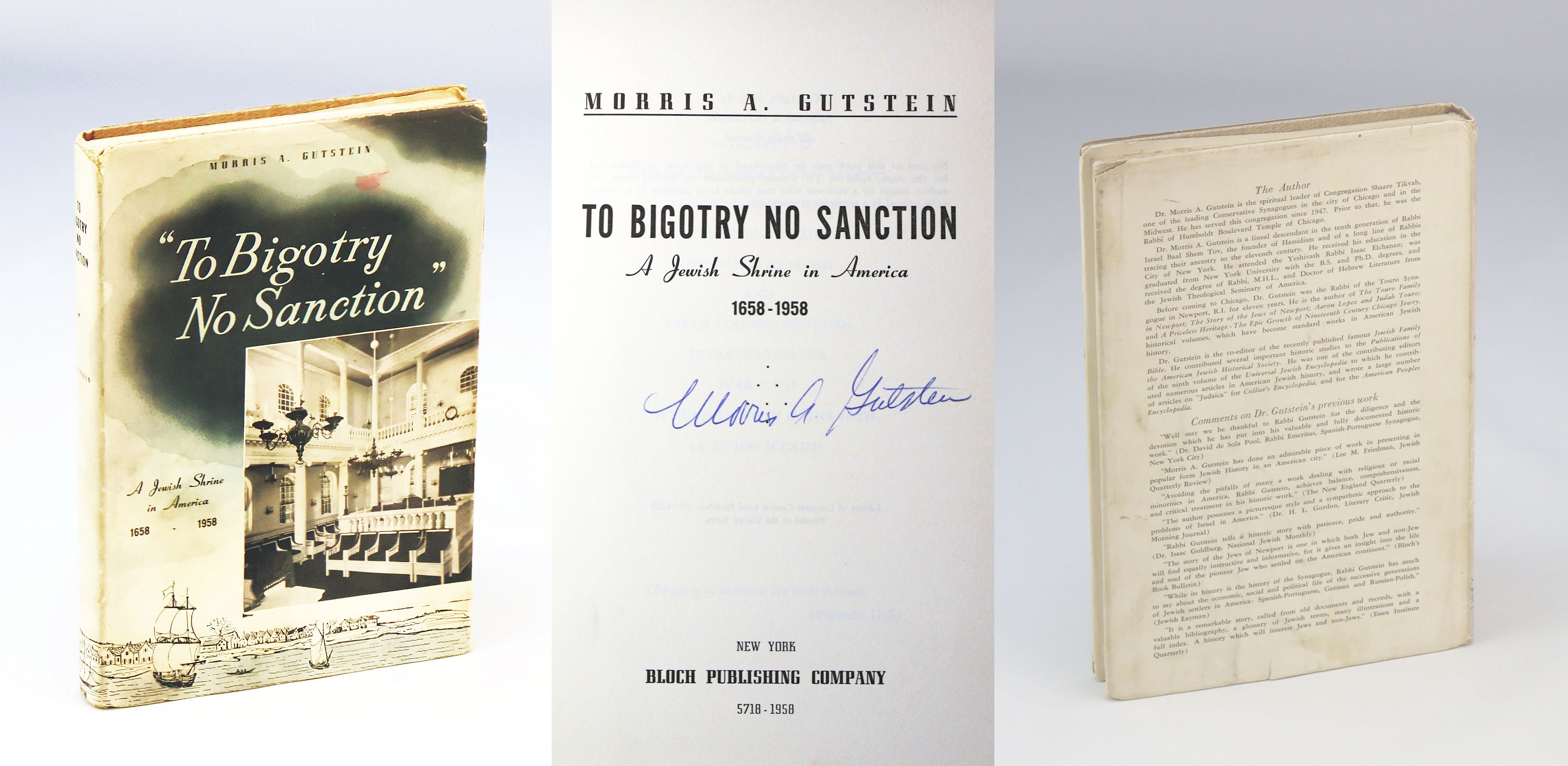 To Bigotry No Sanction - A Jewish Shrine in America 1658-1958