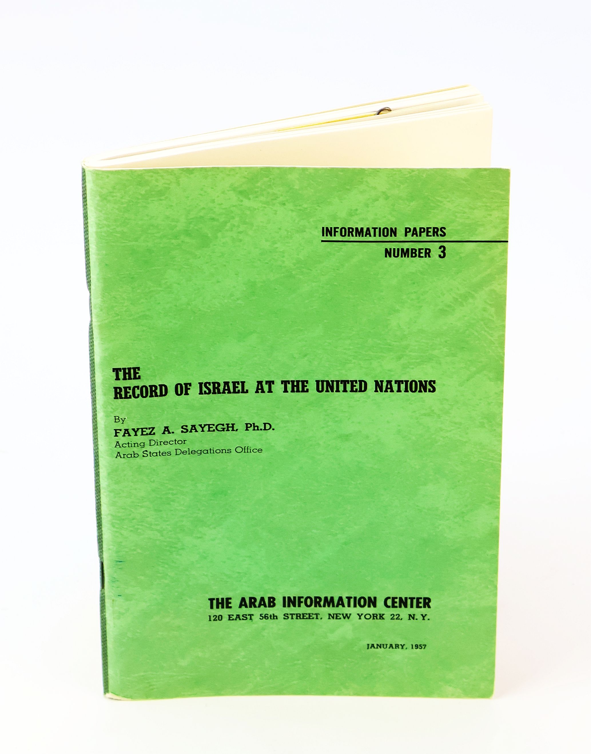Image for The Record of Israel at the United Nations - Information Papers Number 3 The Record of Israel at the United Nations - Information Papers Number 3