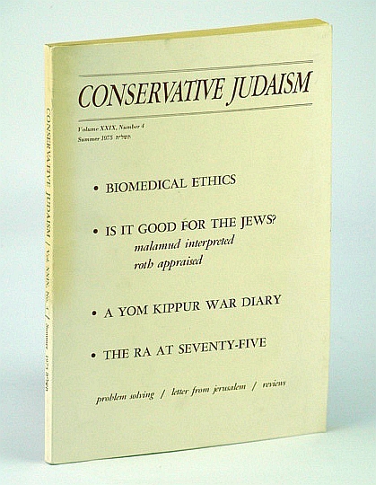 Image for Conservative Judaism, Summer 1975 - A Yom Kippur War Diary / The Ra at Seventy-Five