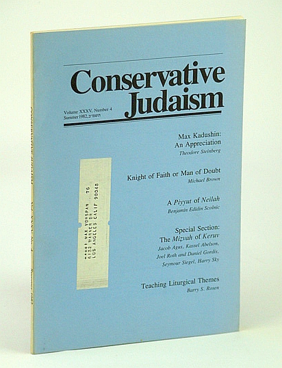 Image for Conservative Judaism, Summer 1982 - Max Kadushin