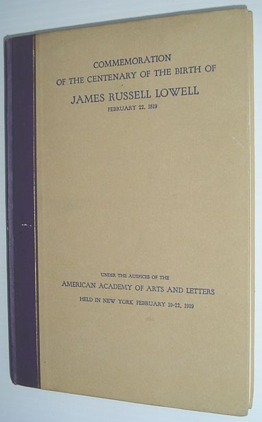 Image for Commemoration of the Centenary of the Birth of James Russell Lowell