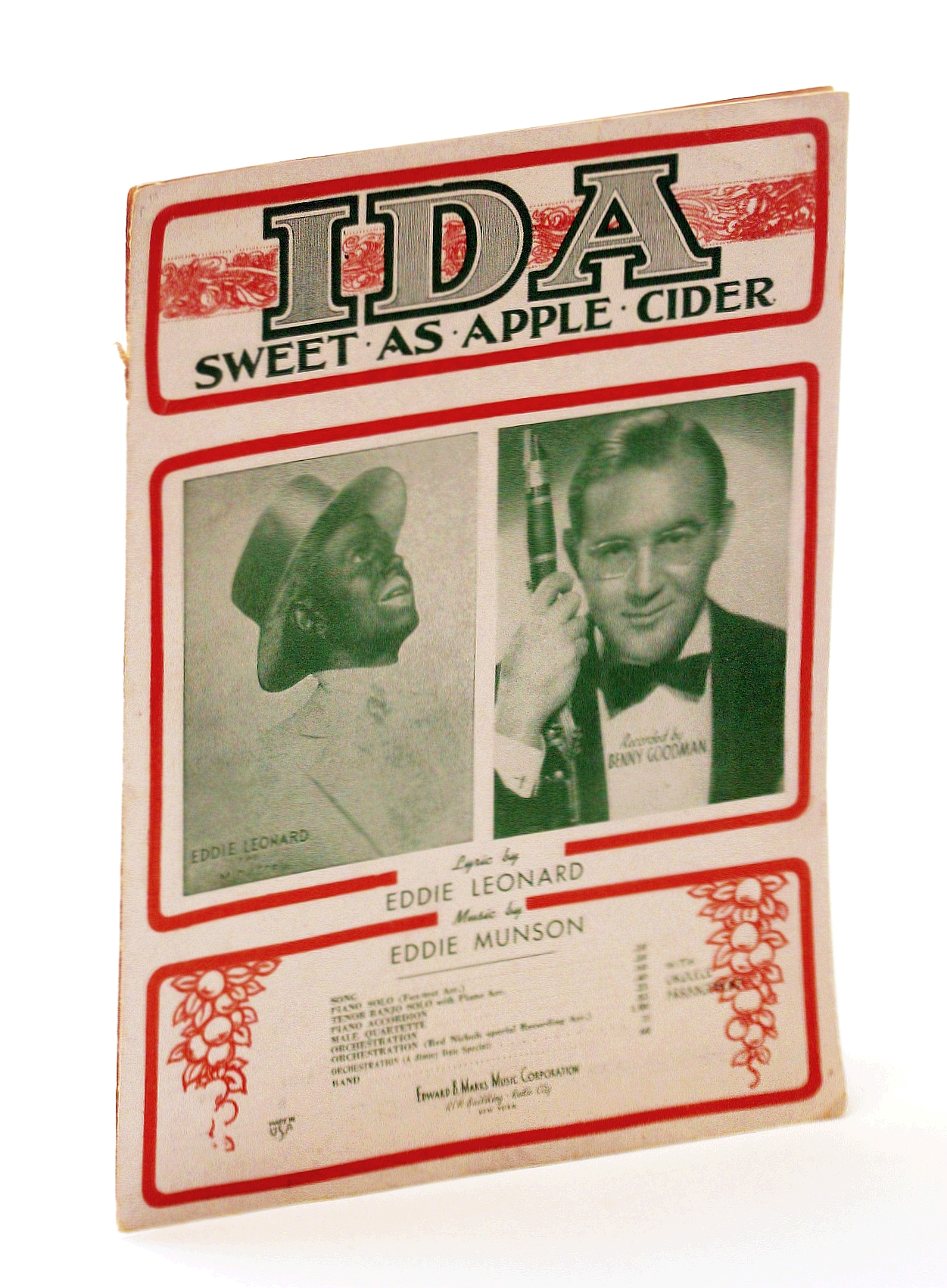 Image for Ida! Sweet as Apple Cider: Sheet Music for Voice and Piano with Ukulele Chords - Cover Photo of Eddie Leonard in Tophat and Blackface
