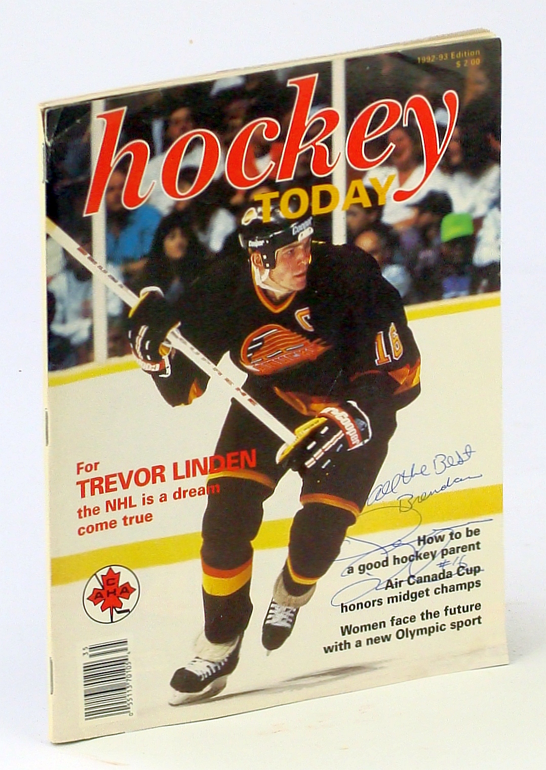 Image for Hockey Today Magazine, 1992-92 Edition: Signed Trevor Linden Cover Photo