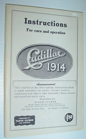 Image for Cadillac 1914: Instructions for Care and Operation