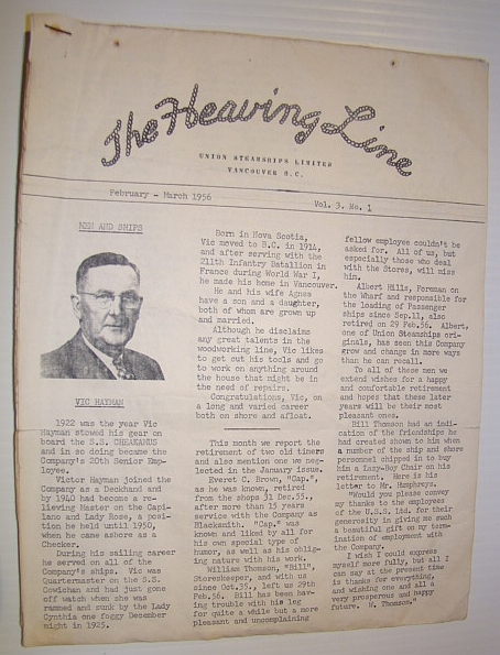 Image for The Heaving Line - Union Steamships Limited Company Newsletter, February-March 1956, Vol. 3, No. 1