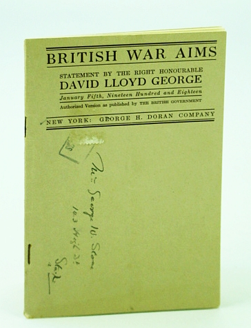 Image for British War Aims - Statement By the Right Honourable David Lloyd George, January 5th, 1918
