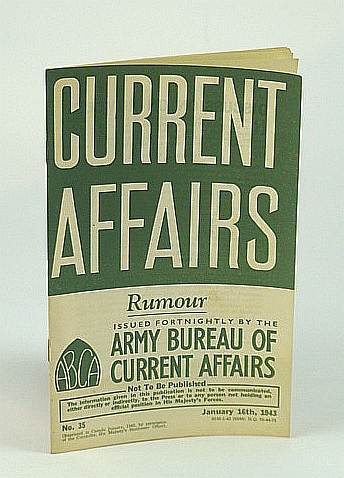 Image for Current Affairs, Number 35: Rumours and Rumour-Mongers.  January (Jan.) 16th, 1943