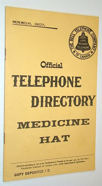Image for Official Telephone Directory, Medicine Hat, March 1907