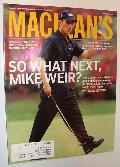 Image for Maclean's Magazine, 28 April 2003 *Mike Weir Cover*