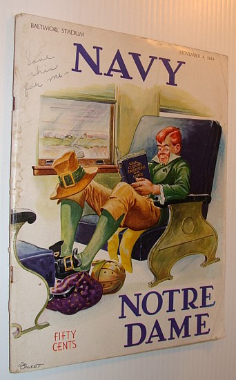 Image for Navy / Notre Dame Football Game Program, November 4, 1944, Baltimore Stadium *Special Wartime Issue*