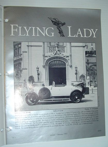Image for Flying Lady - The Periodical of the Rolls-Royce Owner's Club, Inc., January/February 1991