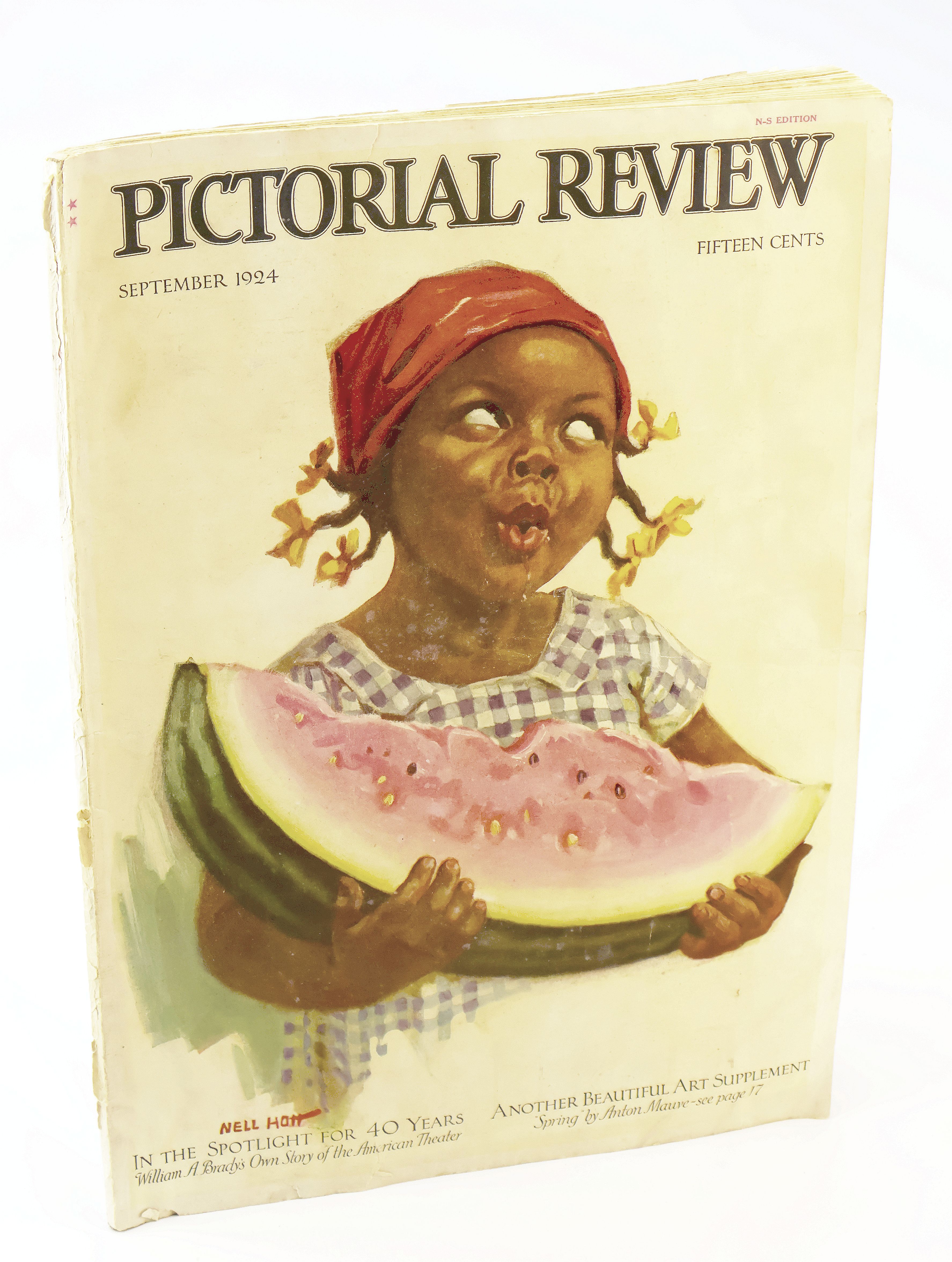 Pictorial Review [Magazine], September 1924, Vol. XXV, No. 12 - Nell Hott Cover Illustration of African-American Girl Eating Watermelon / Dolly Dingle Paper Dolls