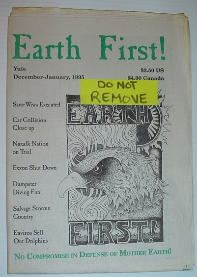 Image for Earth First! - The Radical Environmental Journal: 22 December 1995